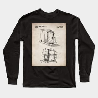 Coffee Maker Patent - Coffee Lover Kitchen Cafe Decor Art - Antique Long Sleeve T-Shirt